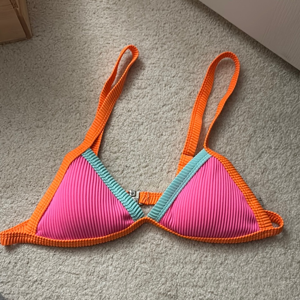 Vibrant Pink and Orange Bikini Top